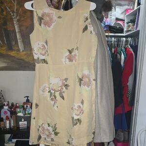 Newport News Floral Mini Dress - Cream and Pink